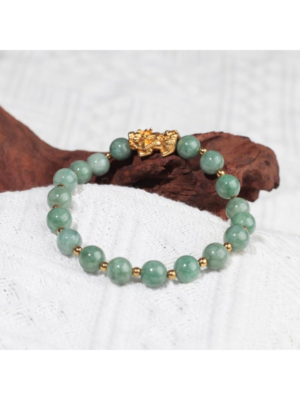 Green Real Jade Wealth Bracelet for Women - Attract Luck & Prosperity Jewelry - Picture 5 of 6
